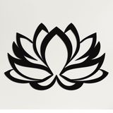 DEKADRON Metal Duvar Sanatı - Lotus Çiçeği - 3D Duvar Silueti Metal Duvar Dekoru Ev Ofis Dekorasyonu Yatak Odası Oturma Odası Dekor Heykel (Siyah, 46" G x 30" Y / 117x76 cm)