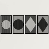 DEKADRON Metal Duvar Sanatı, Metal Geometrik Dekor, Minimalist Duvar Sanatı, Metal Duvar Dekoru, İç Dekorasyon, Duvar Askıları (22" G x 35" Y / 64x90 cm)