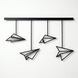 DEKADRON Metal Duvar Sanatı, Metal Kağıt Uçak Duvar Sanatı, Kağıt Uçak Metal Tabela, Modern Duvar Dekoru, Geometrik Duvar Dekorasyonu (*30" G x 18" Y / 75x45 cm)