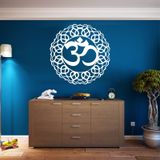 DEKADRON Metal Duvar Sanatı, Metal Om Dekoru, Yoga Hediyeleri, Aum Sembolü, OM Duvar Sanatı, Yoga Stüdyosu Dekoru, Yoga Duvar Dekoru, Metal Mandala Duvar Sanatı (Beyaz, 24" G x 24" Y / 60x60 cm)