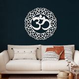 DEKADRON Metal Duvar Sanatı, Metal Om Dekoru, Yoga Hediyeleri, Aum Sembolü, OM Duvar Sanatı, Yoga Stüdyosu Dekoru, Yoga Duvar Dekoru, Metal Mandala Duvar Sanatı (Beyaz, 28" G x 28" Y / 71x71 cm)