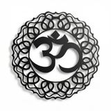 DEKADRON Metal Duvar Sanatı, Metal Om Dekoru, Yoga Hediyeleri, Aum Sembolü, OM Duvar Sanatı, Yoga Stüdyosu Dekoru, Yoga Duvar Dekoru, Metal Mandala Duvar Sanatı (Siyah, 35" G x 35" Y / 90x90 cm)