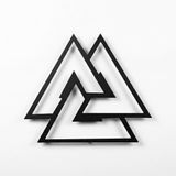 DEKADRON Metal Duvar Sanatı, Metal Valknut Dekoru, İskandinav Mitolojisi Sembolleri, (90 x 78 cm)
