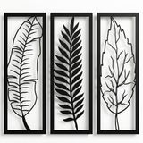 DEKADRON Metal Duvar Sanatı, Metal Yaprak Sanatı, Metal Duvar Dekoru, Metal Yaprak Duvar Sanatı 3 Panel, Ev Oturma Odası Dekorasyonu (49" G x 39" Y / 124x100cm)