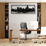 DEKADRON Metal Duvar Sanatı, Oklahoma Skyline Şehir Silueti, Metal Duvar Dekoru, Ev Ofis Dekoru, Oturma Odası Dekorasyonu, Yeni Eve Taşınma Hediyesi (46" G x 24" Y / 118x60 cm)