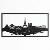 DEKADRON Metal Duvar Sanatı, Paris Skyline Şehir Silueti, Metal Duvar Dekoru, Ev Ofis Dekoru, Oturma Odası Dekorasyonu, Yeni Eve Taşınma Hediyesi (40" G x 20" Y / 100x50 cm)