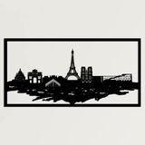 DEKADRON Metal Duvar Sanatı, Paris Skyline Şehir Silueti, Metal Duvar Dekoru, Ev Ofis Dekoru, Oturma Odası Dekorasyonu, Yeni Eve Taşınma Hediyesi (46" G x 24" Y / 118x60 cm)