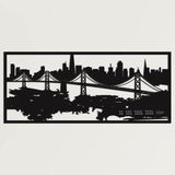 DEKADRON Metal Duvar Sanatı, San Francisco Skyline Şehir Silueti, Metal Duvar Dekoru, Ev Ofis Dekoru, Oturma Odası Dekorasyonu, Yeni Eve Taşınma Hediyesi (40" G x 17" Y / 100x42cm)