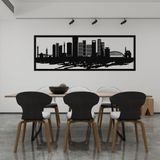 DEKADRON Metal Duvar Sanatı, Tel Aviv Skyline Şehir Silueti, Metal Duvar Dekoru, Ev Ofis Dekoru, Oturma Odası Dekorasyonu, Yeni Eve Taşınma Hediyesi (40" G x 20" Y / 100x50 cm)