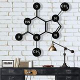 DEKADRON Metal Duvar Sanatı, Teobromin (Çikolata) Molekülü, Metal Duvar Dekoru, Sembol İnek Sanatı, Bilim Sanatı, Biyoloji Kimya Sanat Ofis Dekorasyonu (35" G x 35" Y / 90x90 cm)