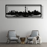 DEKADRON Metal Duvar Sanatı, Toronto Skyline Şehir Silueti, Metal Duvar Dekoru, Ev Ofis Dekoru, Oturma Odası Dekorasyonu, Yeni Eve Taşınma Hediyesi (40" G x 20" Y / 100x50 cm)