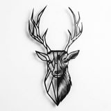 DEKADRON Metal Geyik Kafası Doğal Metal Duvar Sanatı 3D Geyik Silueti Metal Duvar Dekoru Ev Dekorasyonu Geyik Heykeli Geyik Boynuzu Metal İşaret Metal Charm (10" G x 18" Y / 25 x 46 cm)