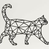 DEKADRON Metal Kedi Sanatı, Metal Duvar Sanatı, Geometrik Kedi Dekoru, Duvar Silueti, Metal Duvar Dekoru, Ev Dekorasyonu, Oturma Odası Dekoru (18" G x 14" Y / 45x36 cm)