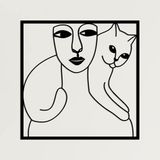 DEKADRON My Cat, Metal Duvar Sanatı, Kedi Sanatı, Metal Duvar Dekoru Ev Ofis Dekorasyonu Oturma Odası Dekoru, Duvar Askıları (24''G x 24''Y / 60x60cm)