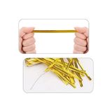 Dekals 100 Adet Gold Poşet Bağlama Teli Poşet Ağzı Kapatma Teli Poşet Bağı Poşet Klipsi