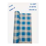 Dekals 16 lı Pratik Büyük Boy Mavi Kare Desenli Kullan At Piknik Aktivite Masa örtüsü 100x150