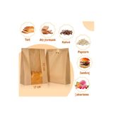Dekals 20 Adet 21x30 Pencereli Kraft Kese Kağıdı Gıdaya Uygun Poğaça Tost Sandviç Simit Kağıdı