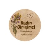 Dekals 20li Etiket 'Kadın Girişimci Desteğiniz için Teşekkürler' Yazılı Yapışkanlı Sticker Küçük Boy