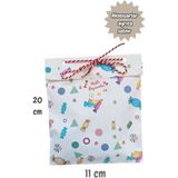 Dekals 25 Adet Bayram Temalı Hediye Paketi 11x20 cm Gıdaya Uygun Şeker Çikolata Ambalaj Kağıdı