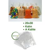 Dekals 50 Adet Bakliyat Poşeti Ultra Kalın Şeffaf Şeker Bakkaliye Torbası 20x30