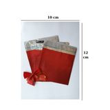 Dekals 50 Adet Bantlı Küçük Boy Kırmızı Hediye Takı Küpe Hediye Poşeti 10X12