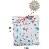 Dekals 50 Adet Bayram Temalı Hediye Paketi 13x20 cm Renkli Harçlık Şeker Çikolata Ambalaj Kağıdı