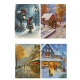 Dekals 9 Çeşit 11x14 Simli Tebrik Kartı Kartpostal Seti Model -3 Yılbaşı Yeniyıl Temalı Nostalji