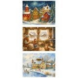 Dekals 9 Çeşit 11x14 Simli Tebrik Kartı Kartpostal Seti Model -7 Yılbaşı Yeniyıl Temalı Nostalji
