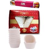 Dekamis Beyaz Muffin Kek Kapsülü ve Krema Sıkma Torbası / No:4 Muffin Kek Kağıdı 600 Adet Cupcake Kağıdı