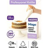 Dekamis Dönen Pasta Sıvama Standı / 360' Dönebilen Pasta Standı + 10 Lu Krema Sıkma Torbası
