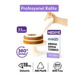 Dekamis Pasta Sıvama Standı 33 Cm Döner Başlıklı + 10 Lu Krema Sıkma Torbası