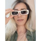 Dekasse Vintage Model Baklava Desen Detaylı Krem Unisex Güneş Gözlüğü - Bej