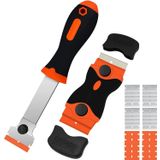 DEKEones Tıraş bıçağı kazıyıcı, 2 adet jilet kazıyıcı, etiket, kayıt çıkartması, ön camdan gres çıkarmak için alet (ekstra 20 metal ve 10 plastik bıçak)