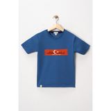 Dekim Moda Erkek Çocuk Kısa Kollu Bisiklet Yaka "türkiye, Milli Takım" Baskılı Tişört Mevsimlik Pamuklu - İndigo - 3 - 4 Yaş