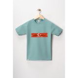 Dekim Moda Erkek Çocuk Kısa Kollu Bisiklet Yaka "türkiye, Milli Takım" Baskılı Tişört Mevsimlik Pamuklu - Kivi - 7 - 8 Yaş