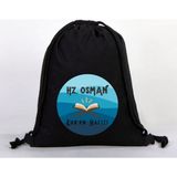 Dekim Moda "hz Osman" Baskılı Ham Bez Sırt Çantası %100 Pamuk - 35*40 - Siyah