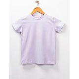 Dekim Moda Kız Çocuk Kısa Kollu Bisiklet Yaka Baskısız Tişört Mevsimlik Pamuklu - Lila - 9 - 10 Yaş