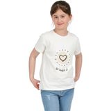 Dekim Moda Kız Çocuk Kısa Kollu T-Shirt Bisiklet Yaka Iyi Kalpli Ol Baskılı - 9 - 10 Yaş - Beyaz