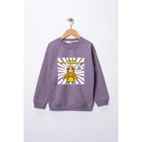 Dekim Moda Sweatshirt Kız Çocuk "ramazan Süper Kahramanları Dürüst" Baskılı Pamuklu - Mor - 9 - 10 Yaş