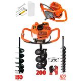 Deko 6200Cc Toprak Burgu Makinesi Ve Fidan Dikme Seti Titanyum 3 Başlıklı 100Mm / 150Mm/ 200 Mm Set