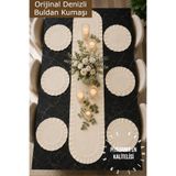 Deko Dekor 40x110 Fırfırlı Keten Runner & 6'lı Fıfırlı Supla Seti Toplam 7 Parça Çeyiz Seti ÜÇ FARKLI EBAT RENK KISMINDAN SEÇİNİZ