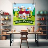 Deko Gonya Okuluna Hoş Geldin Temalı Fotoğraf Panosu Branda 100X100