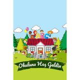 Deko Gonya Okuluna Hoş Geldin Temalı Fotoğraf Panosu Branda 100X150