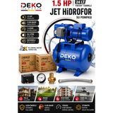 Deko Turkey 1.5 Hp Bakır Sargılı Jet Hidrofor – 24 Lt Otomatik Basınç Artırıcı Su Pompası | Villa • Bahçe • Apartman