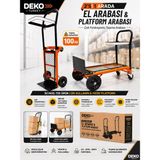 Deko Turkey 100 kg 2'si 1 Arada Katlanır El Arabası Taşıma Arabası | Çok Fonksiyonlu Çelik Yük Taşıma Arabası