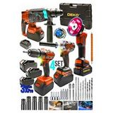 DEKO TURKEY 4'lü Set 21v 3.0ah Şarjlı Taşlama- Şarjlı Hilti-10mm Darbeli Şarjlı Matkap-şarjlı Somun Sıkma