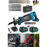 Deko Turkey Çelik Şanzıman Çift Akülü 388VF Tilki Kuyruğu Testere Beton Tuğla Kemik Kesme Makinesi + 7 Bıçak Set