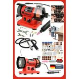 Deko Turkey Dk105grt Tezgah Tip Taşlama Parlatma Cilalama Gravür Hobi Taş Motoru + Mengene + 105 Parça Set+Flex