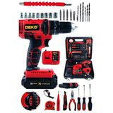 Deko Turkey DKT2069 Darbeli Çift Motor Turbo Şarjlı Entegreli Çift Akülü Şarjlı Vidalama Matkap+Full Set