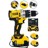 Deko Turkey Hybrid Tech 58 V 8 Ah Metal Dişli Sistem Panasonic Akülü Darbeli Şarjlı Matkap Vidalama + 30 Pcs Set